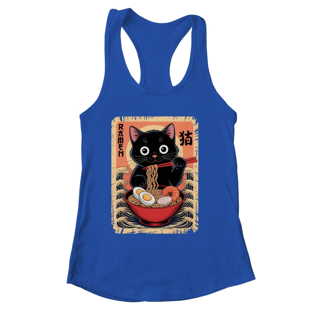 Anime Cat Ramen Japanese Funny Graphic Kawaii Cat Anime Shirt & Tank Top | siriusteestore