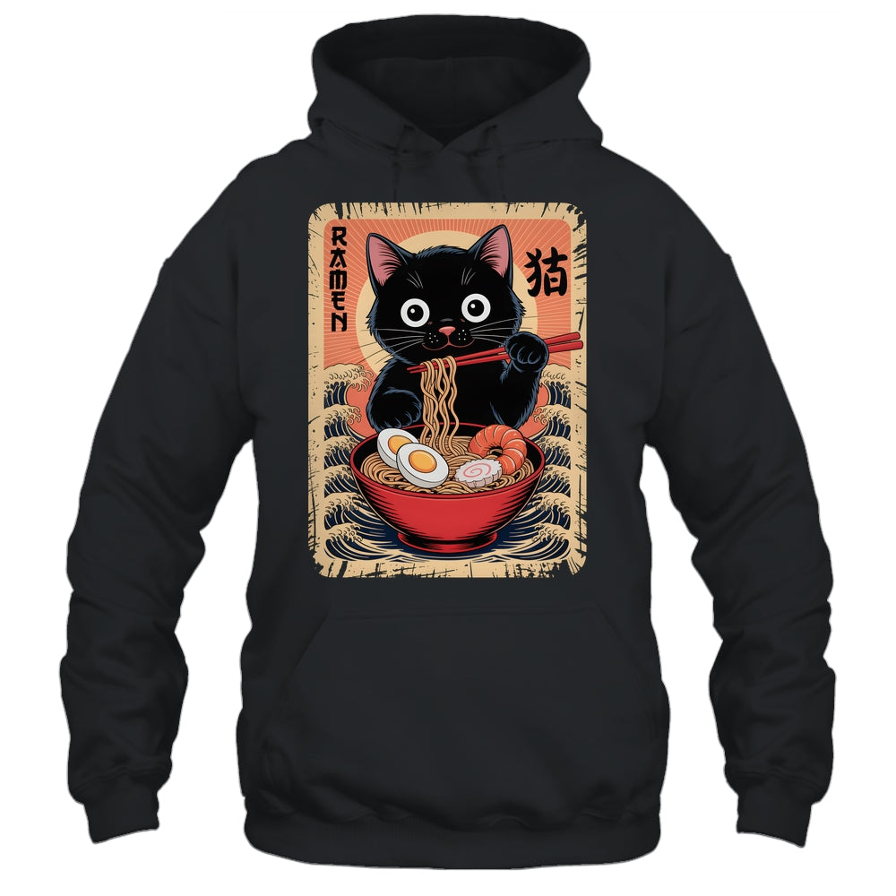 Anime Cat Ramen Japanese Funny Graphic Kawaii Cat Anime Shirt & Tank Top | siriusteestore