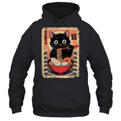 Anime Cat Ramen Japanese Funny Graphic Kawaii Cat Anime Shirt & Tank Top | siriusteestore