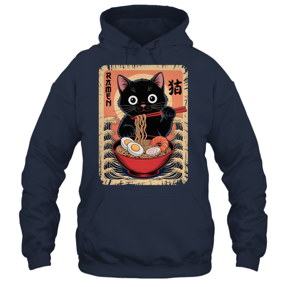 Anime Cat Ramen Japanese Funny Graphic Kawaii Cat Anime Shirt & Tank Top | siriusteestore