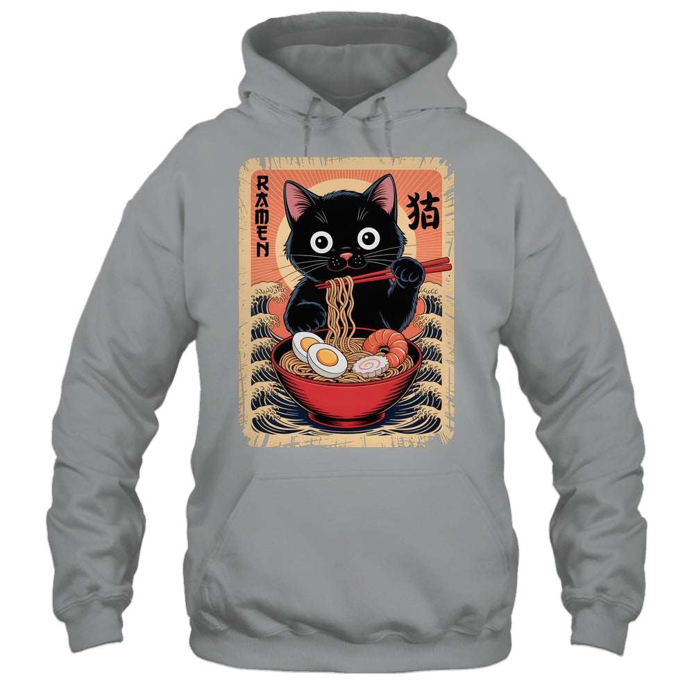 Anime Cat Ramen Japanese Funny Graphic Kawaii Cat Anime Shirt & Tank Top | siriusteestore