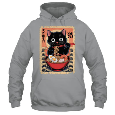 Anime Cat Ramen Japanese Funny Graphic Kawaii Cat Anime Shirt & Tank Top | siriusteestore