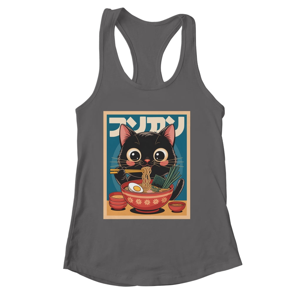 Anime Cat Ramen Japanese Funny Japanese Kawaii Cat Graphic Shirt & Tank Top | siriusteestore