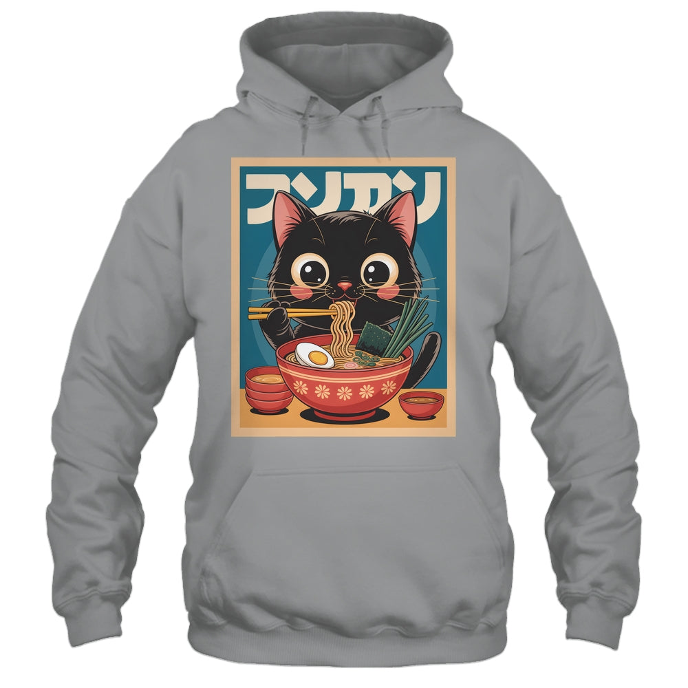 Anime Cat Ramen Japanese Funny Japanese Kawaii Cat Graphic Shirt & Tank Top | siriusteestore