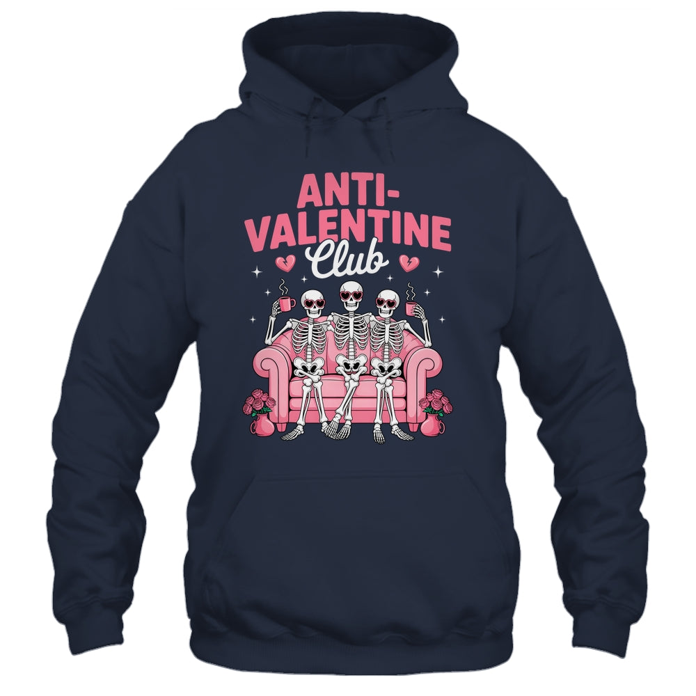 Anti Valentine Club Skeleton Funny Friends Single Girls Shirt & Tank Top | siriusteestore