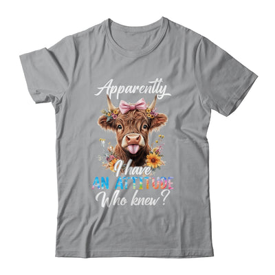 Apparently I Have An Attitude Who Knew Sarcasm Highland Cow Shirt & Tank Top | siriusteestore