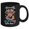 Apparently I Have An Attitude Who Knew Sarcasm Highland Cow Mug | siriusteestore