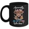 Apparently I Have An Attitude Who Knew Sarcasm Highland Cow Mug | siriusteestore