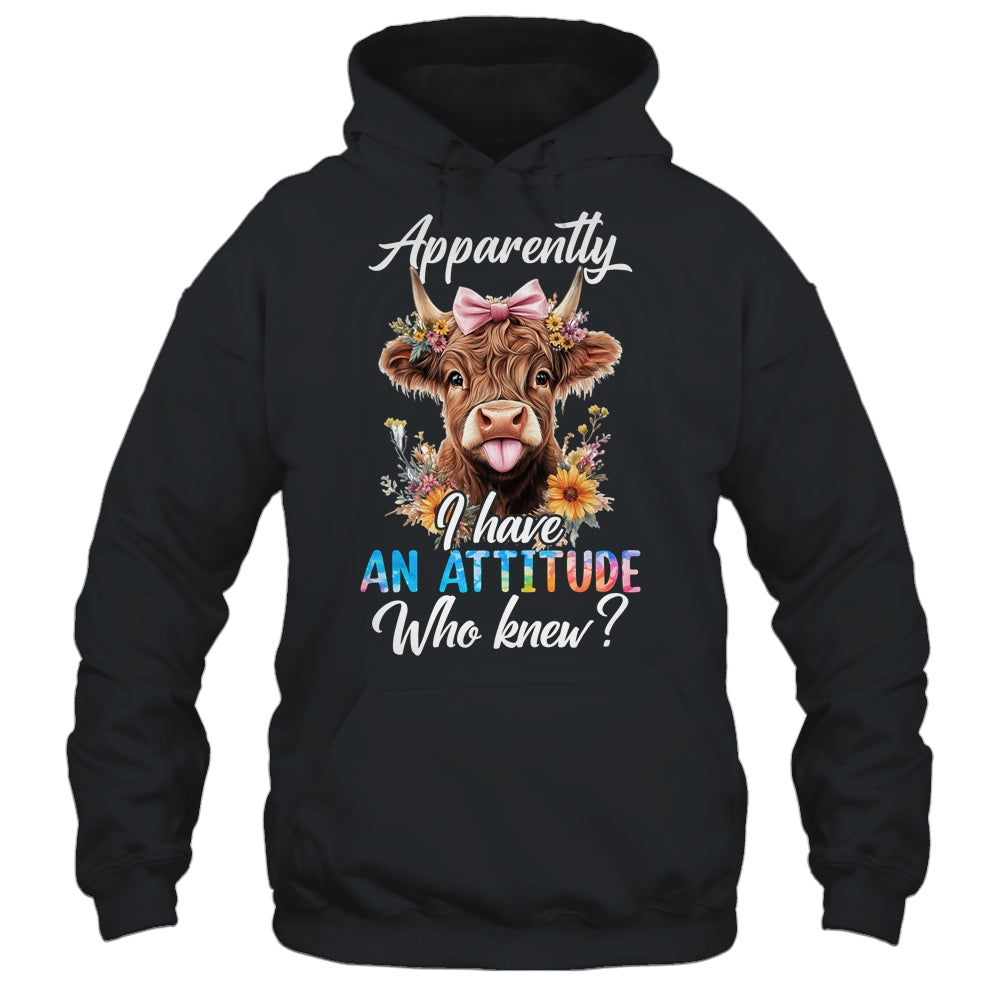 Apparently I Have An Attitude Who Knew Sarcasm Highland Cow Shirt & Tank Top | siriusteestore