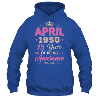April 1950 75 Years Of Being Awesome Retro 75th Birthday Shirt & Tank Top | siriusteestore