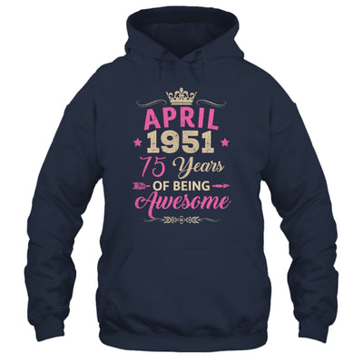April 1951 75 Years Of Being Awesome Retro 75th Birthday Shirt & Tank Top | siriusteestore