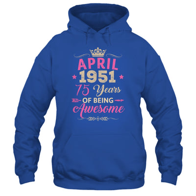 April 1951 75 Years Of Being Awesome Retro 75th Birthday Shirt & Tank Top | siriusteestore