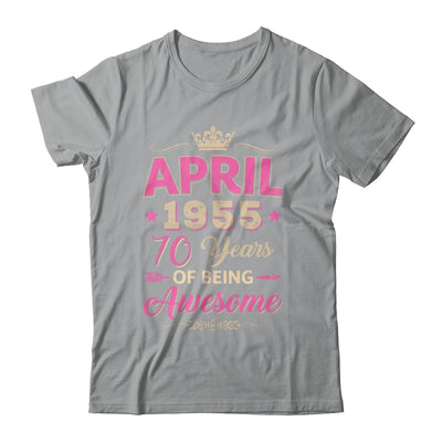 April 1955 70 Years Of Being Awesome Retro 70th Birthday Shirt & Tank Top | siriusteestore