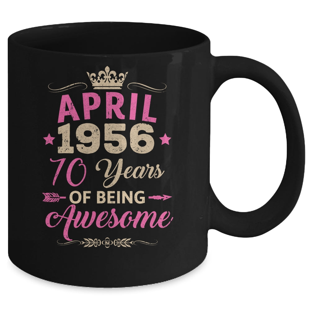 April 1956 70 Years Of Being Awesome Retro 70th Birthday Mug | siriusteestore