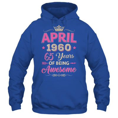 April 1960 65 Years Of Being Awesome Retro 65th Birthday Shirt & Tank Top | siriusteestore