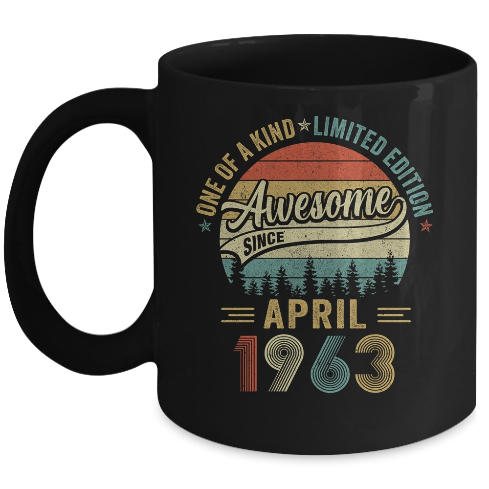 April 1963 Vintage 60 Years Old Retro 60th Birthday Mug | siriusteestore