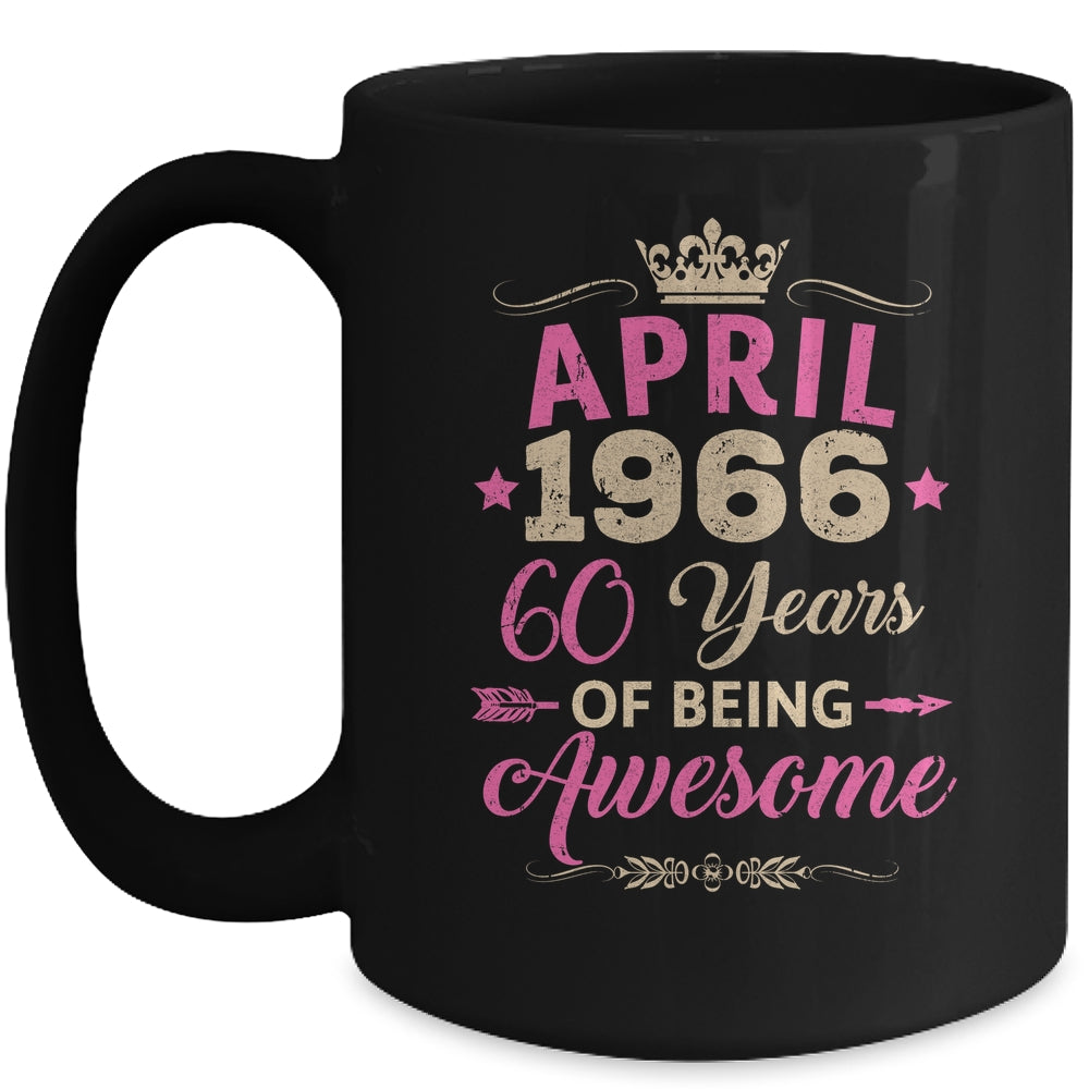 April 1966 60 Years Of Being Awesome Retro 60th Birthday Mug | siriusteestore