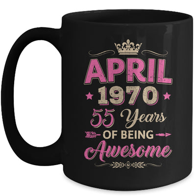 April 1970 55 Years Of Being Awesome Retro 55th Birthday Mug | siriusteestore