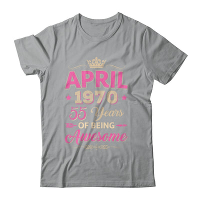 April 1970 55 Years Of Being Awesome Retro 55th Birthday Shirt & Tank Top | siriusteestore