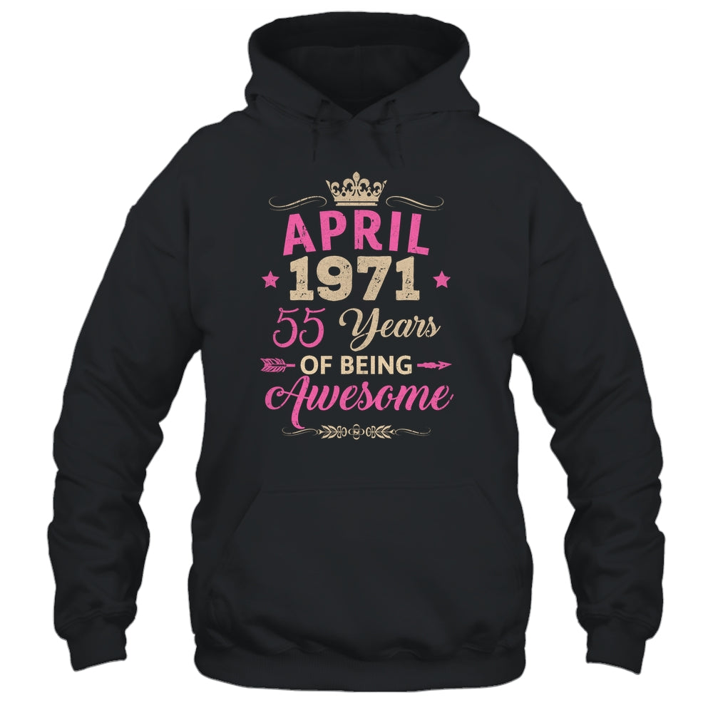 April 1971 55 Years Of Being Awesome Retro 55th Birthday Shirt & Tank Top | siriusteestore