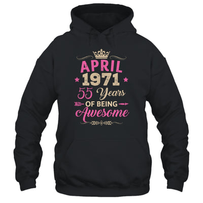 April 1971 55 Years Of Being Awesome Retro 55th Birthday Shirt & Tank Top | siriusteestore
