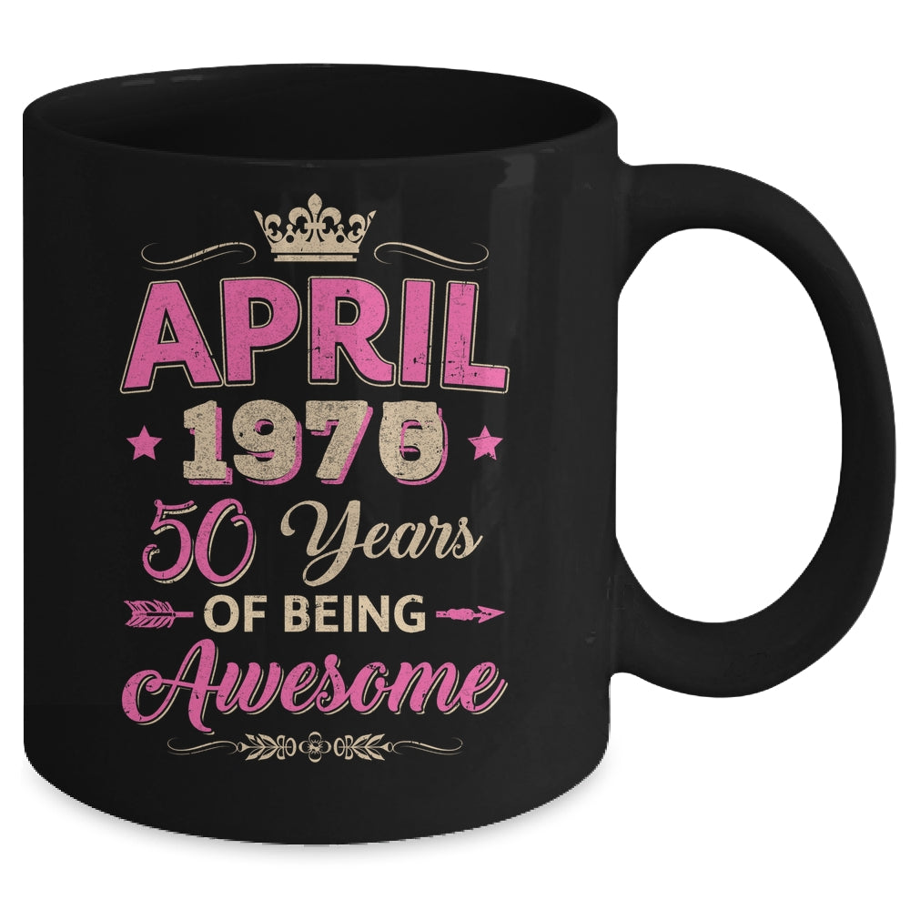 April 1975 50 Years Of Being Awesome Retro 50th Birthday Mug | siriusteestore