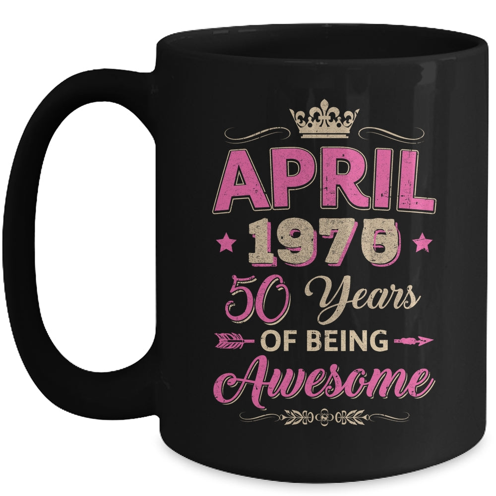 April 1975 50 Years Of Being Awesome Retro 50th Birthday Mug | siriusteestore