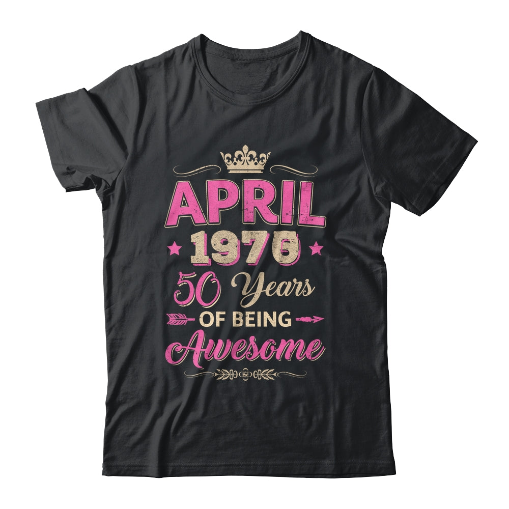 April 1975 50 Years Of Being Awesome Retro 50th Birthday Shirt & Tank Top | siriusteestore