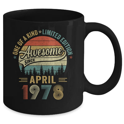 April 1978 Vintage 45 Years Old Retro 45th Birthday Mug | siriusteestore