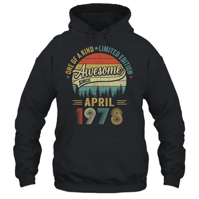 April 1978 Vintage 45 Years Old Retro 45th Birthday Shirt & Hoodie | siriusteestore