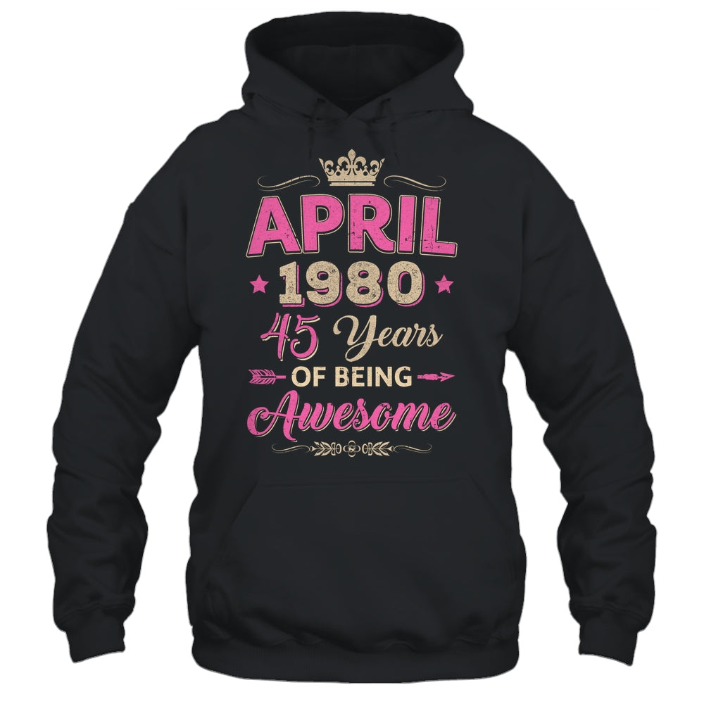 April 1980 45 Years Of Being Awesome Retro 45th Birthday Shirt & Tank Top | siriusteestore