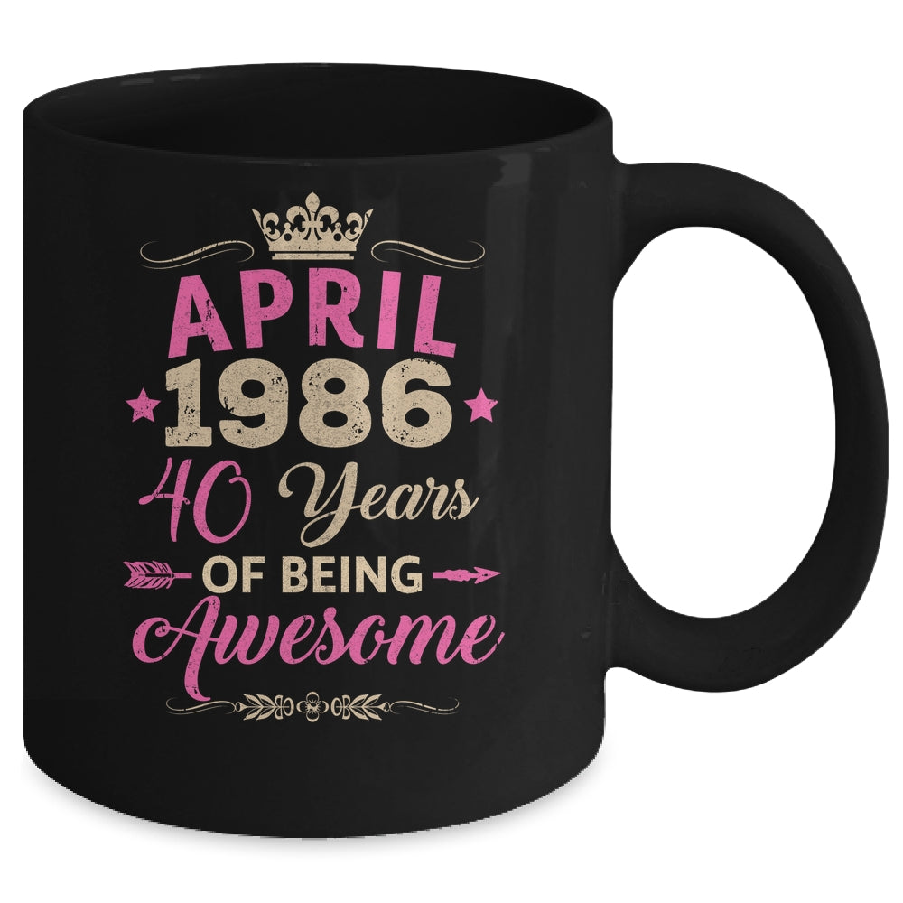 April 1986 40 Years Of Being Awesome Retro 40th Birthday Mug | siriusteestore