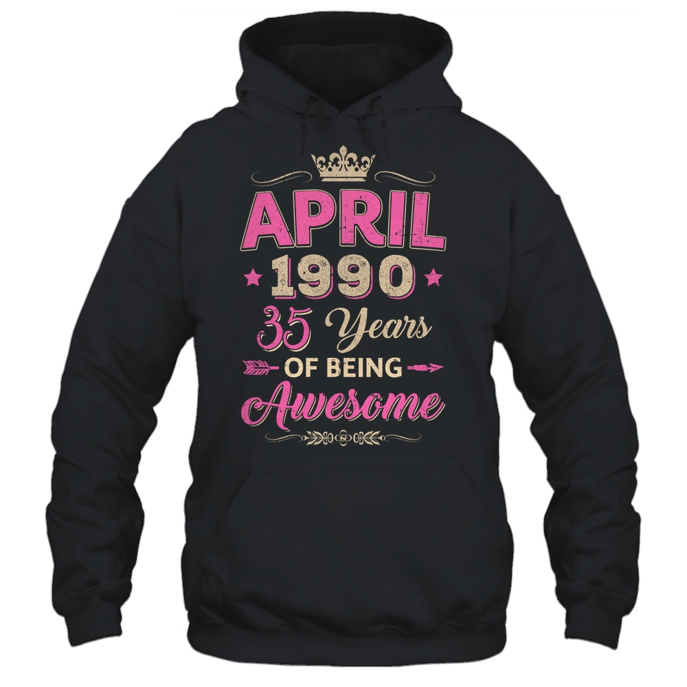 April 1990 35 Years Of Being Awesome Retro 35th Birthday Shirt & Tank Top | siriusteestore
