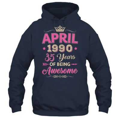 April 1990 35 Years Of Being Awesome Retro 35th Birthday Shirt & Tank Top | siriusteestore