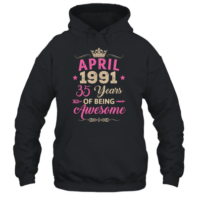April 1991 35 Years Of Being Awesome Retro 35th Birthday Shirt & Tank Top | siriusteestore