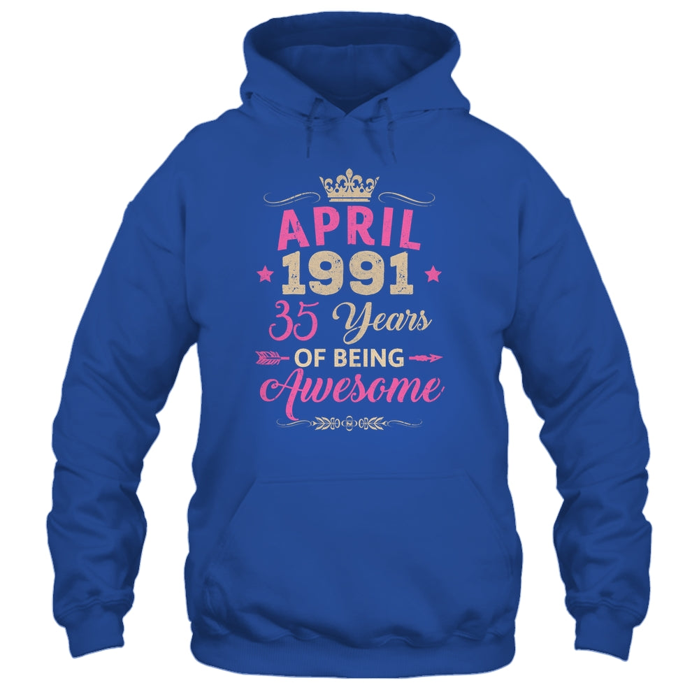 April 1991 35 Years Of Being Awesome Retro 35th Birthday Shirt & Tank Top | siriusteestore