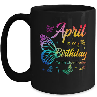 April Birthday For Women Girls Butterfly Tie Dye Theme Mug | siriusteestore