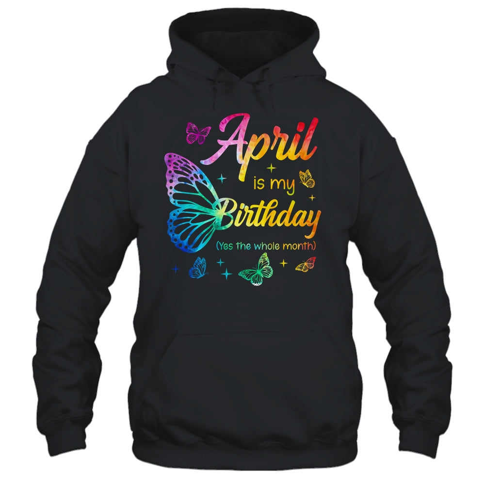 April Birthday For Women Girls Butterfly Tie Dye Theme Shirt & Tank Top | siriusteestore