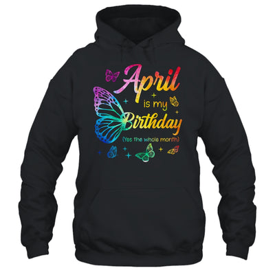 April Birthday For Women Girls Butterfly Tie Dye Theme Shirt & Tank Top | siriusteestore