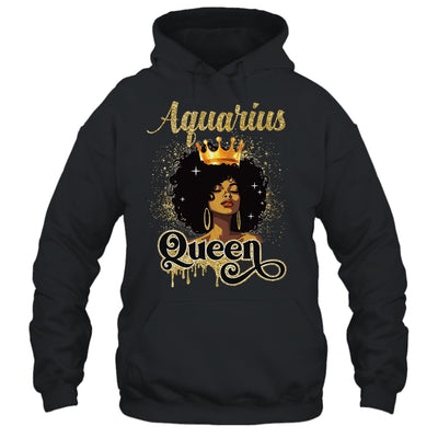 Aquarius Queen Birthday Afro Girls Black Zodiac Birthday Shirt & Tank Top | siriusteestore