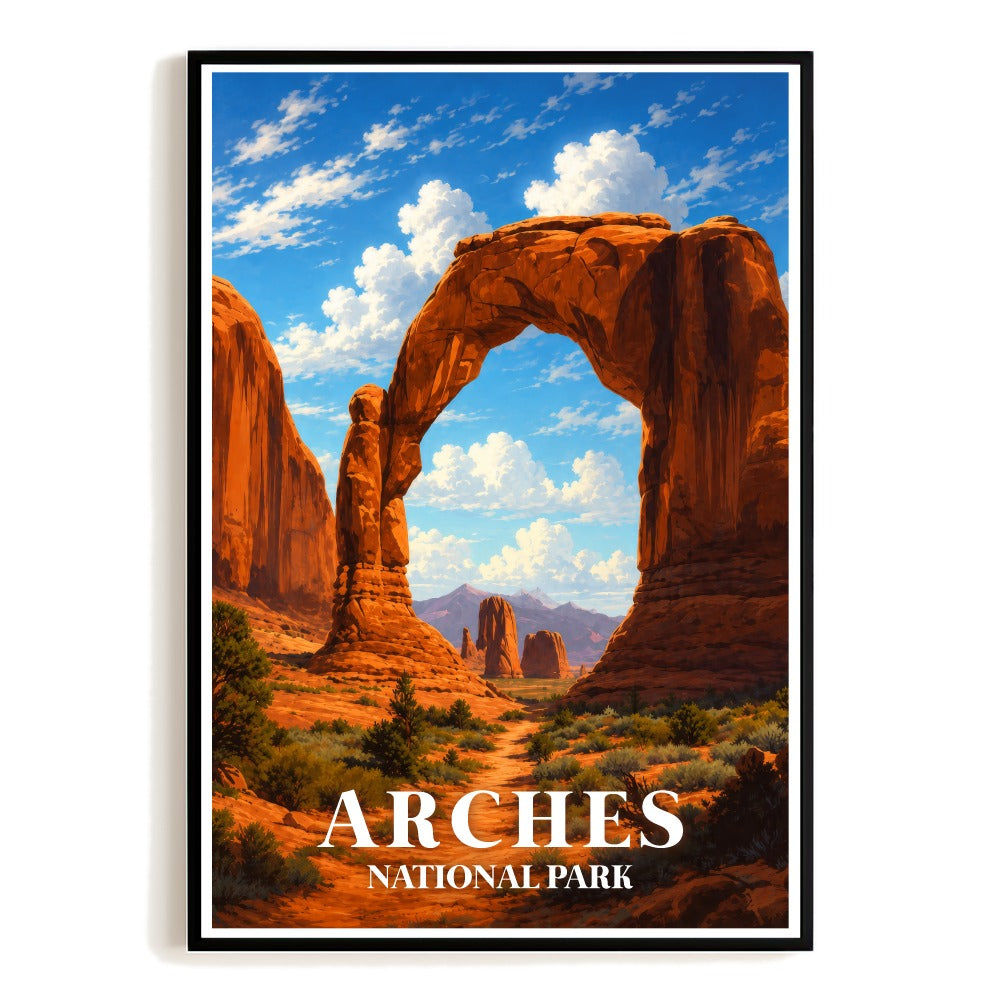Arches National Park Travel Poster Utah Landscape Wall Art Decor Vintage Style Print Painting Picture For Home Living Room Office Bedroom Kitchen Decor Unframed | siriusteestore