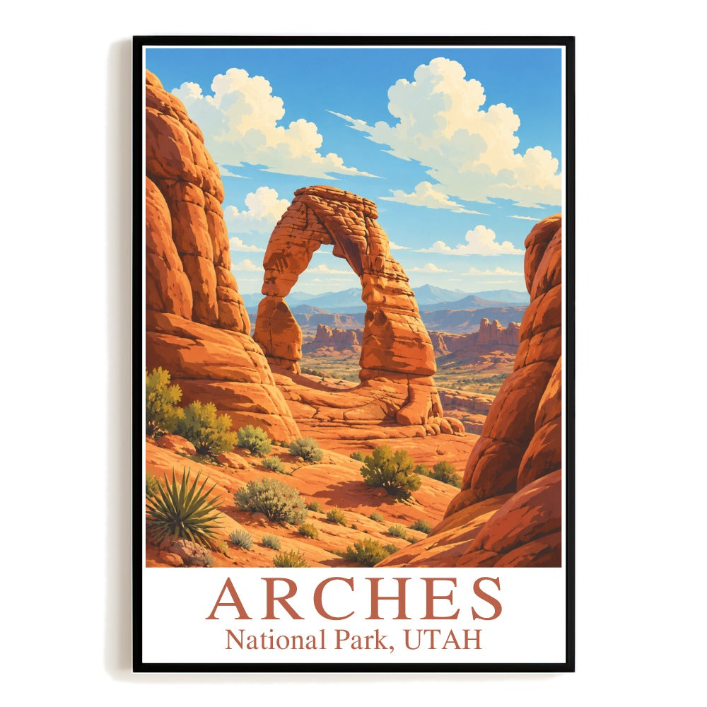 Arches National Park Utah Gifts Travel Poster Souvenir Vintage Wall Art Decor Landscape Print Painting Picture For Home Living Room Office Bedroom Decor Unframed | siriusteestore