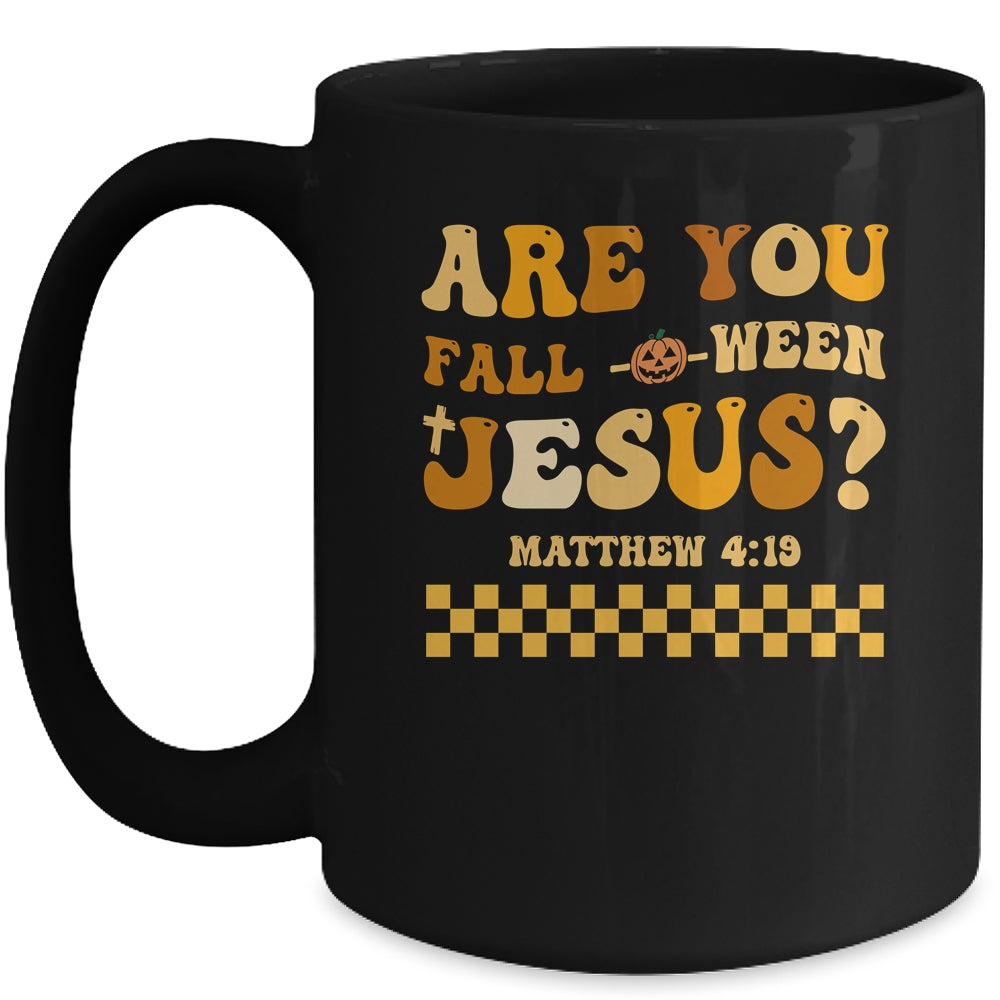 Are You Fall-O-Ween Jesus Christian Halloween Pumpkin Mug | siriusteestore