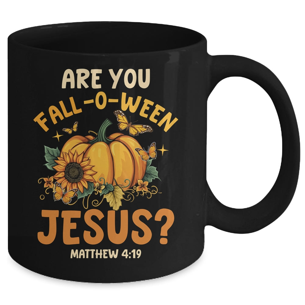 Are You Fall-O-Ween Jesus Christian Pumpkin Halloween Mug | siriusteestore