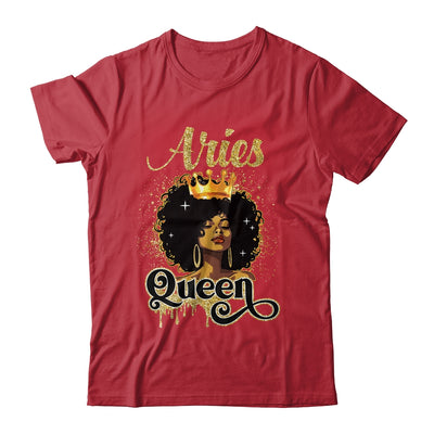 Aries Queen Birthday Afro Girls Black Zodiac Birthday Shirt & Tank Top | siriusteestore
