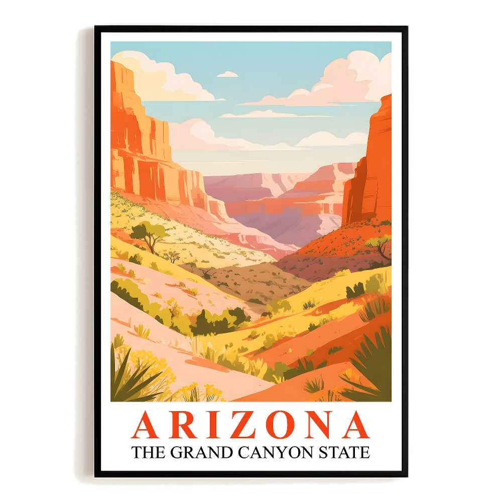 Arizona Print Travel Poster Colorful Desert Grand Canyon State National Park Souvenir Wall Art Landscape Painting For Home Living Room Office Bedroom Decor Unframed | siriusteestore
