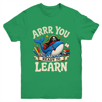 Arrr You Ready To Learn Pirate Whale Teacher Funny Humor Youth Shirt | siriusteestore