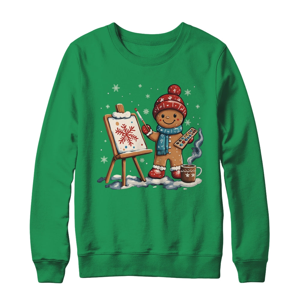 Artist Gingerbread Painter Art Teacher Student Christmas Shirt & Sweatshirt | siriusteestore