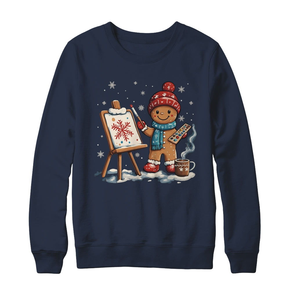 Artist Gingerbread Painter Art Teacher Student Christmas Shirt & Sweatshirt | siriusteestore