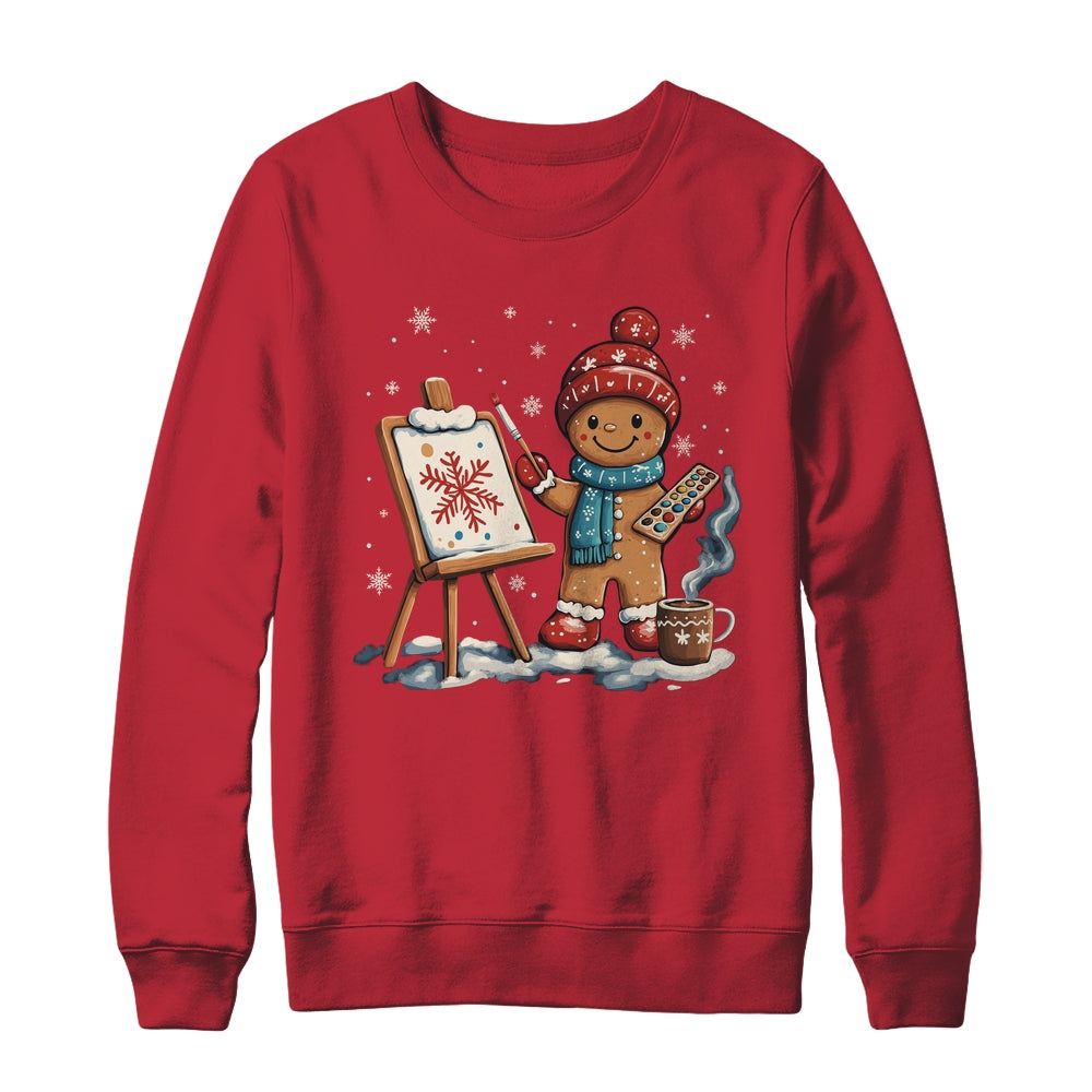 Artist Gingerbread Painter Art Teacher Student Christmas Shirt & Sweatshirt | siriusteestore
